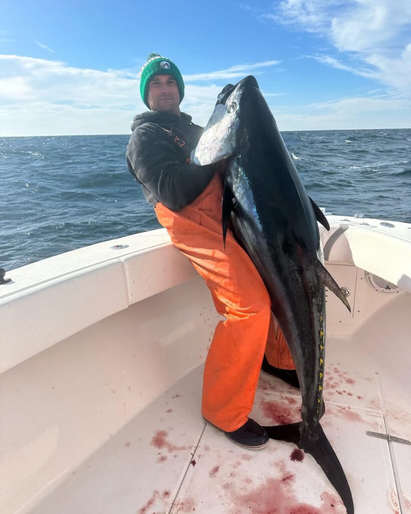 The tuna bite that kept going all year long. Here's one solid catch from Gio DeMarco who scored this bluefin tuna fishing in mid November.